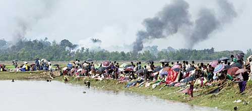 روستاهای مسلمانان روهینگیا در آتش